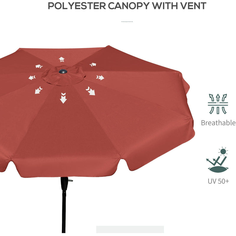 2.5m Tilting Parasol - Scalloped Edge, Vented Top