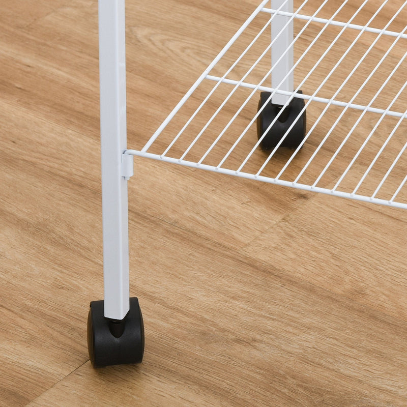 White Parrot Cage With Wheels, 47.5Lx37Wx153H cm