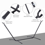 Hammock Stand for Outdoor Relaxation Anywhere in the Garden Adjustable Metal Black Outsunny