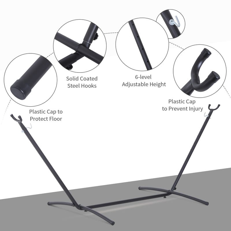 Hammock Stand for Outdoor Relaxation Anywhere in the Garden Adjustable Metal Black Outsunny