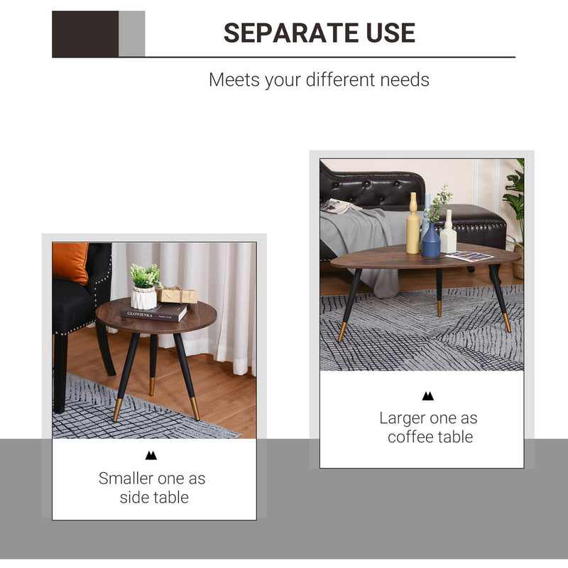 Vintage Set of 2 Nested Coffee Tables, Triangle Design