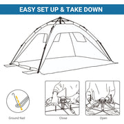 Pop Up Beach Tent for Quick Sun Shelter with Built In Floor and Carry Bag Sky Blue Outsunny
