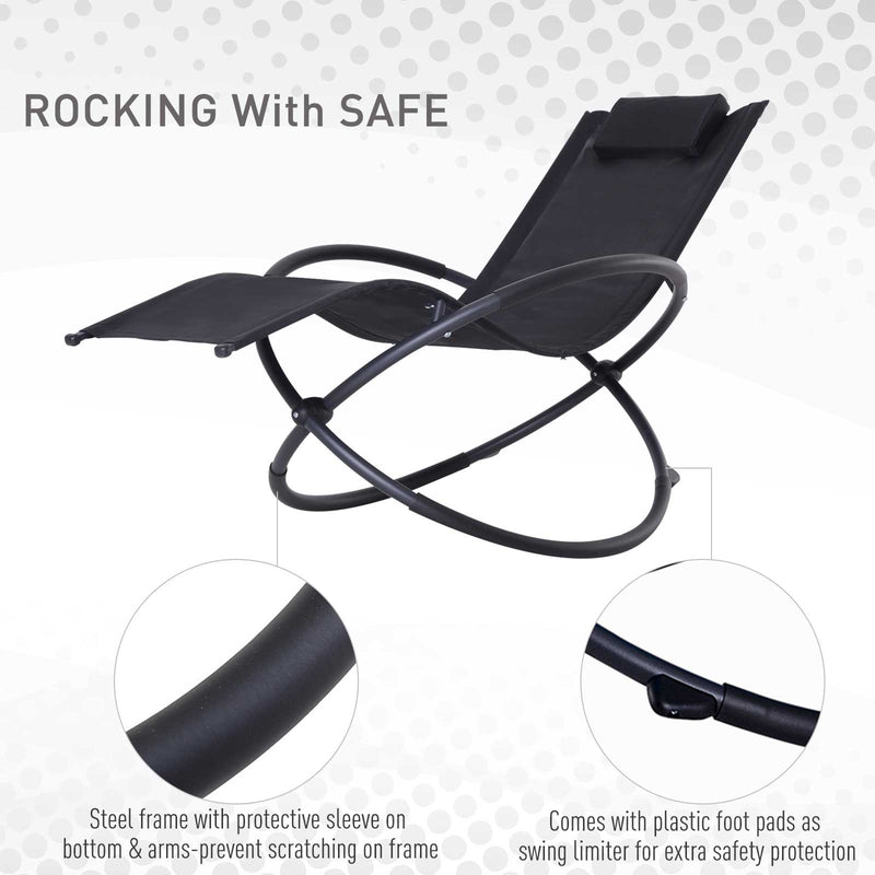 Grey Orbital Rocking Zero Gravity Chair Outsunny
