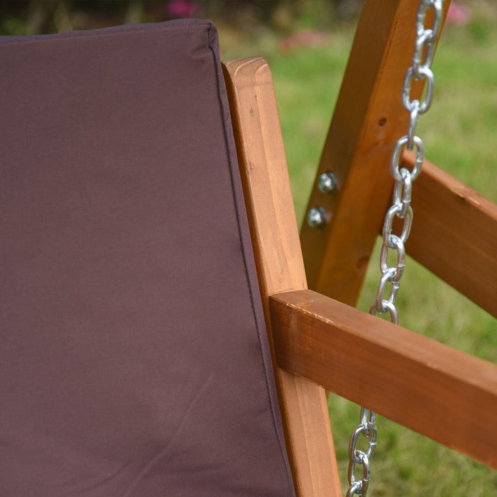 3 Seater Garden Swing Chair With Canopy, Padded Cushions