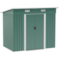 7x4ft Metal Outdoor Garden Storage Shed, Green Outsunny