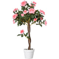 90cm Artificial Rose Tree, 21 Flowers, Indoor/Outdoor Décor Homcom
