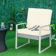 Outsunny Set of 2 Garden Seat and Back Cushion Set, Replacement Cushions for Outdoor Furniture with Seat Cushion and Back Cushion, Cream White Outsunny