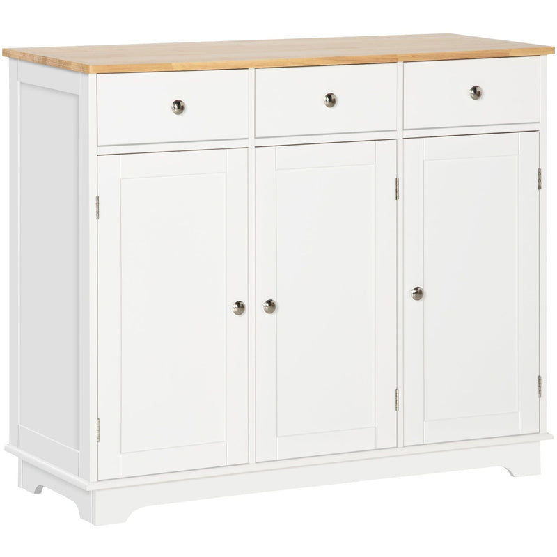 Kitchen Sideboard Cabinet, Rubberwood Top, Cabinets, Drawers