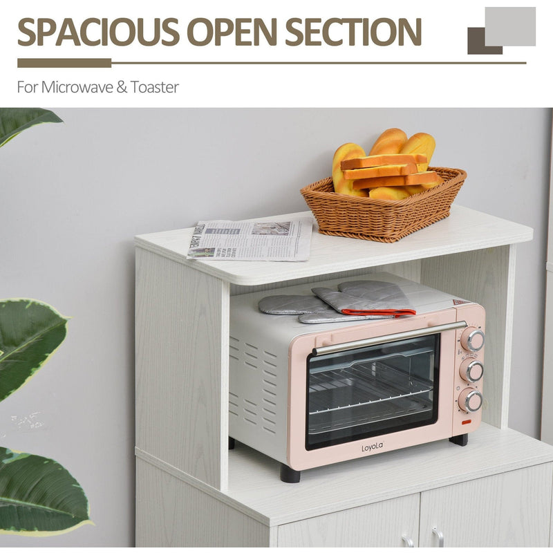 Microwave Cabinet on Wheels, Bookcase, L97H x 60.4W x 40Dcm