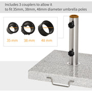 28kg Marble Parasol Base With Wheels Outsunny