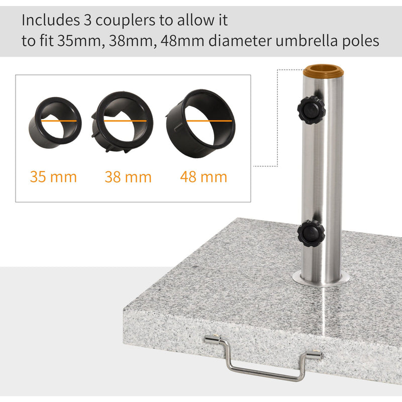 28kg Marble Parasol Base With Wheels Outsunny